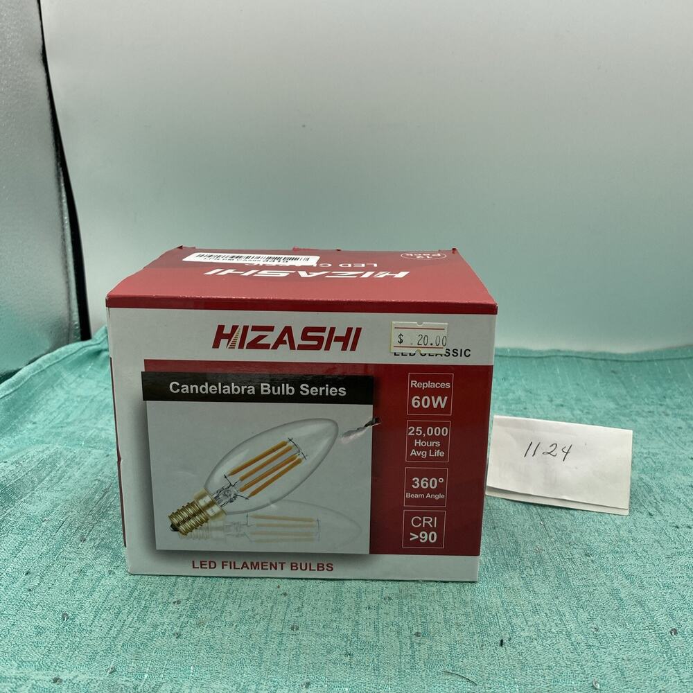 HIZASHI LED CLASSIC 6 Watt LED Filament Candle 11 Pack Open Bix One Missing